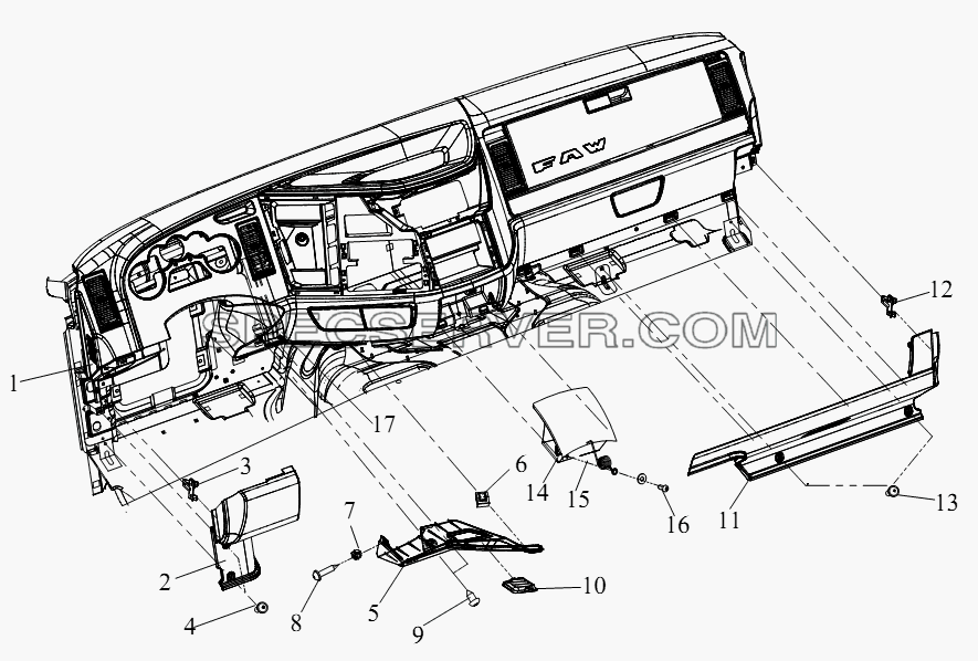 Блок приборной панели (VI) для СА-4250 (P66K2T1A1EX) (список запасных частей)