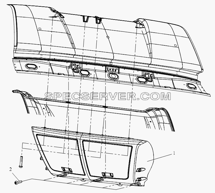 Блок высокого короба (VI, высокая крышка) для СА-4250 (P66K2T1A1EX) (список запасных частей)