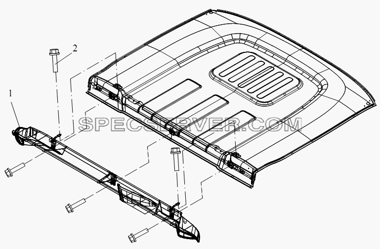 Обтекатель задней обшивки (плоская крышка) для СА-4250 (P66K2T1A1EX) (список запасных частей)