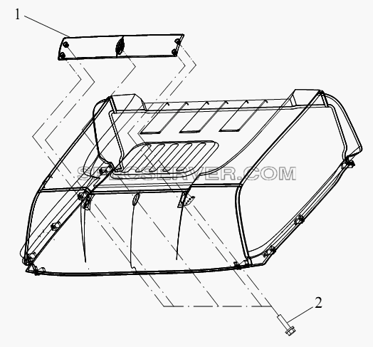 Верхний интерцептор (высокая крышка) для СА-4250 (P66K2T1A1EX) (список запасных частей)