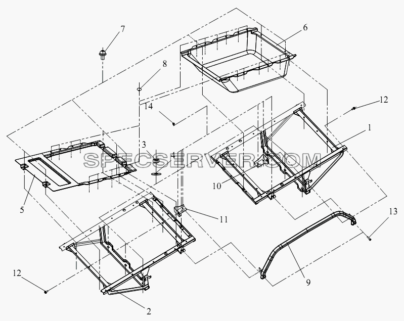 Блок нижнего спального места (I) для СА-4250 (P66K2T1A1EX) (список запасных частей)