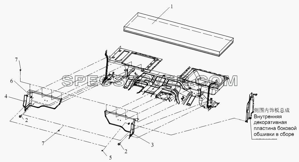 Блок нижнего спального места (II) для СА-4250 (P66K2T1A1EX) (список запасных частей)