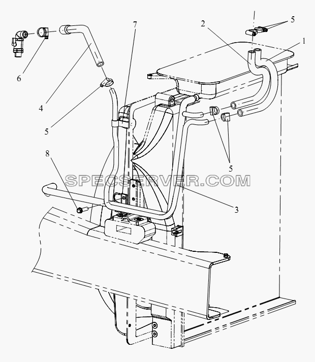 Трубопровод отопления для СА-4250 (P66K2T1A1EX) (список запасных частей)