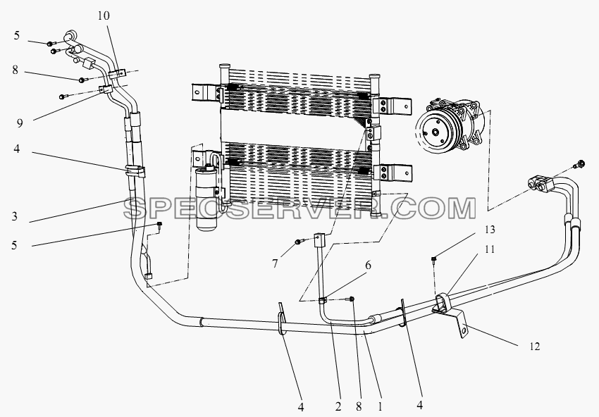 Фтортрубопровод для СА-4250 (P66K2T1A1EX) (список запасных частей)