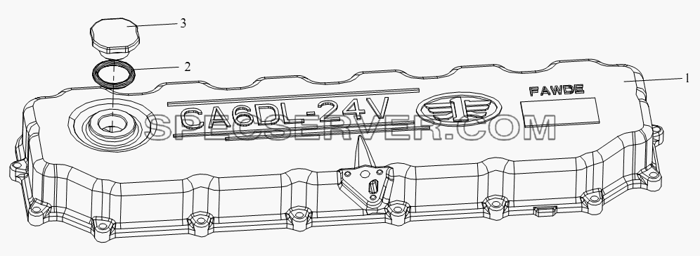 Кожух крышки цилиндра для СА-4250 (P66K2T1A1EX) (список запасных частей)