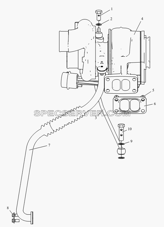 Система турбонаддува для СА-4250 (P66K2T1A1EX) (список запасных частей)