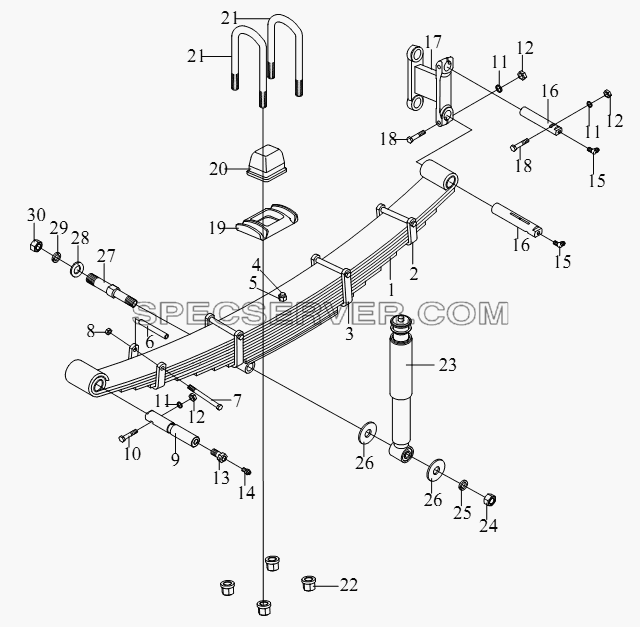 Система передней подвески для СА-4250 (P66K2T1A1EX) (список запасных частей)