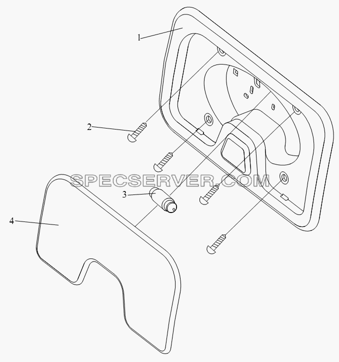 Читальная лампа спального места для СА-4250 (P66K2T1A1EX) (список запасных частей)