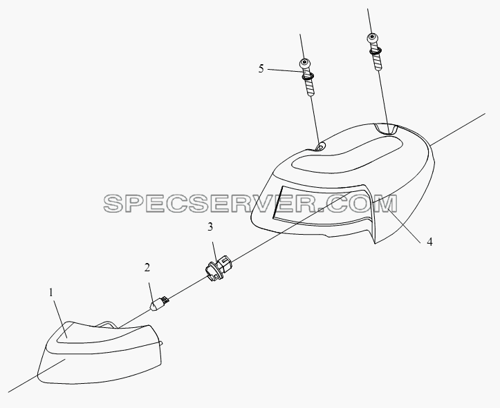 Передняя габаритная фара (плоская крышка) для СА-4250 (P66K2T1A1EX) (список запасных частей)