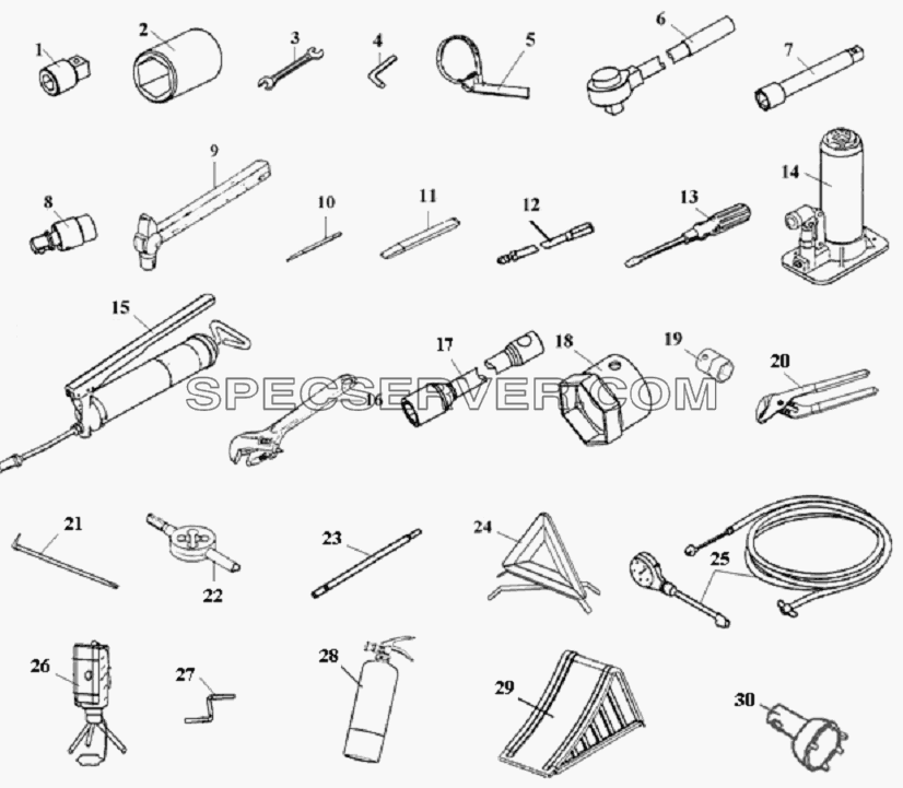 Сопроводительные инструменты для СА-4250 (P66K2T1A1EX) (список запасных частей)