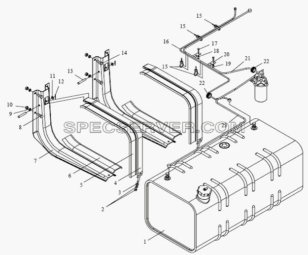 Топливный бак и топливопровод для Altay-3310 (список запасных частей)