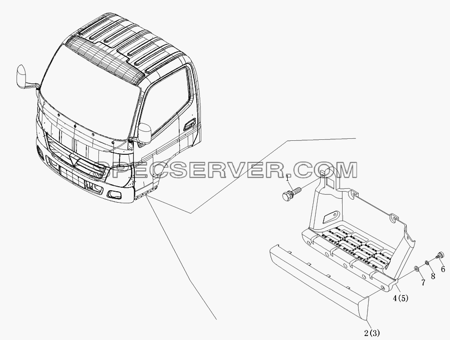 Подножка для Foton-BJ1039 (список запасных частей)
