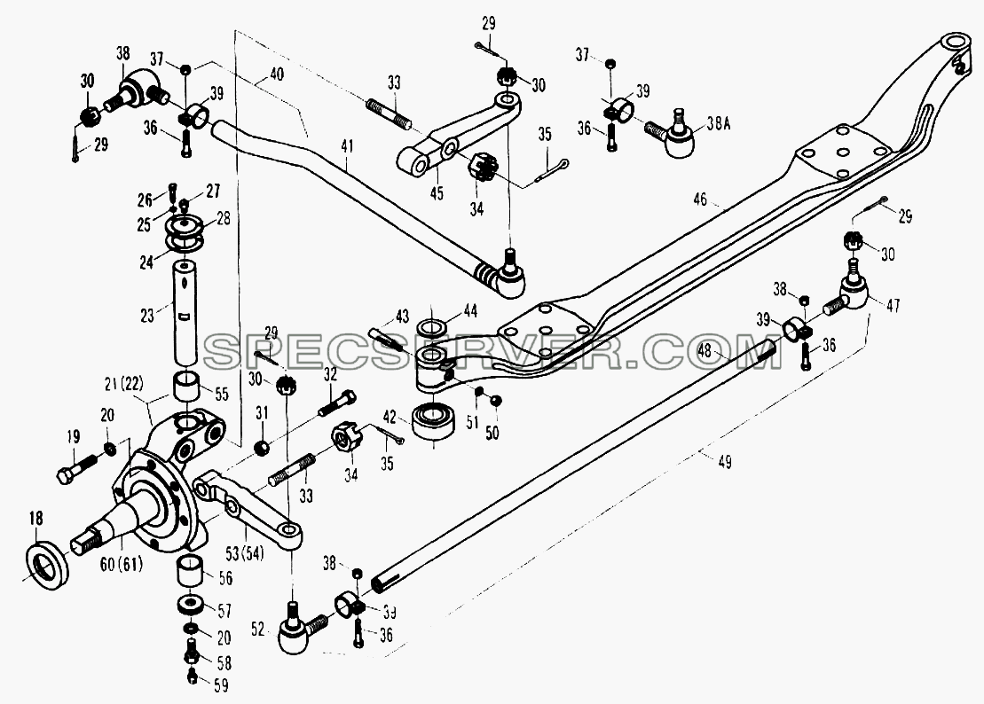 Ось передняя для Foton-BJ1069 (список запасных частей)