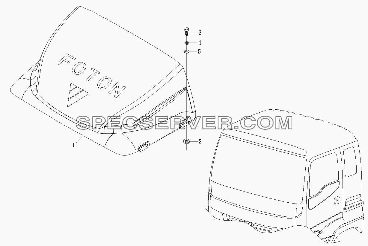 Спойлер для Foton-BJ1099 (список запасных частей)