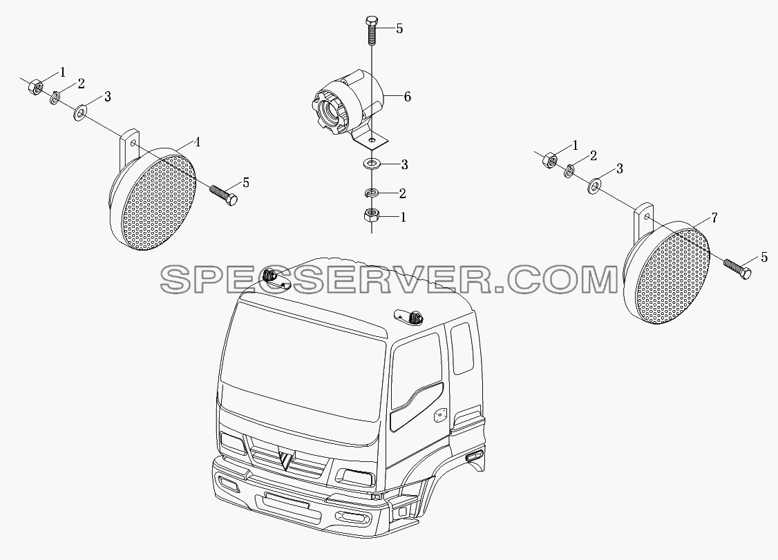 Сигналы звуковые для Foton-BJ1099 (список запасных частей)