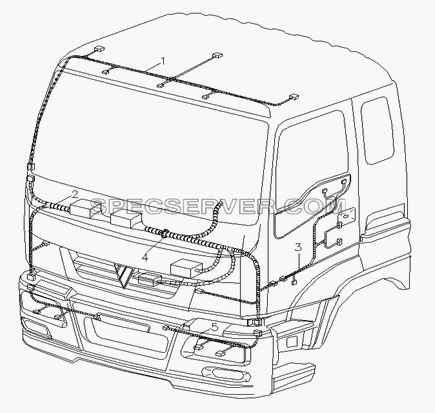 Жгут электропроводки кабины для Foton-BJ3251DLPJB (список запасных частей)