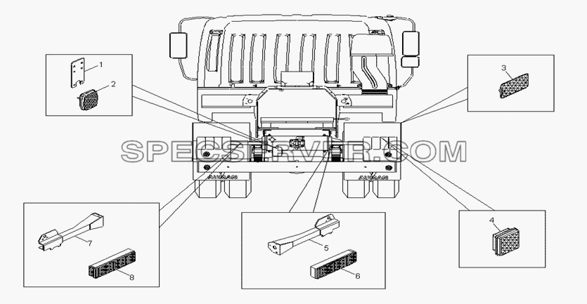 Задние фары для Foton-BJ3251DLPJB (список запасных частей)
