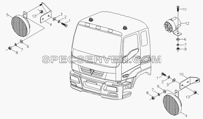 Звуковой сигнал для Foton-BJ3251DLPJB (список запасных частей)