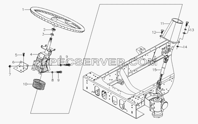 Steerage gear device для Foton-BJ3251DLPJB (список запасных частей)