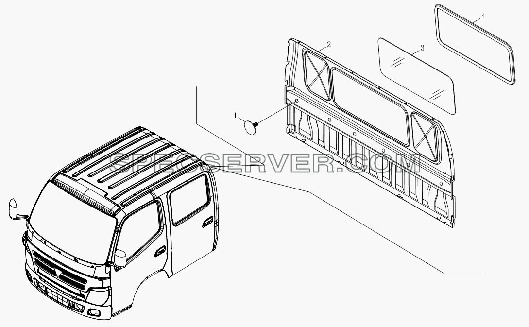 Аксессуары задней обшивки 1SB1805610102, 1SB1805610101 для BJ1039, BJ1049 (Aumark III) (список запасных частей)