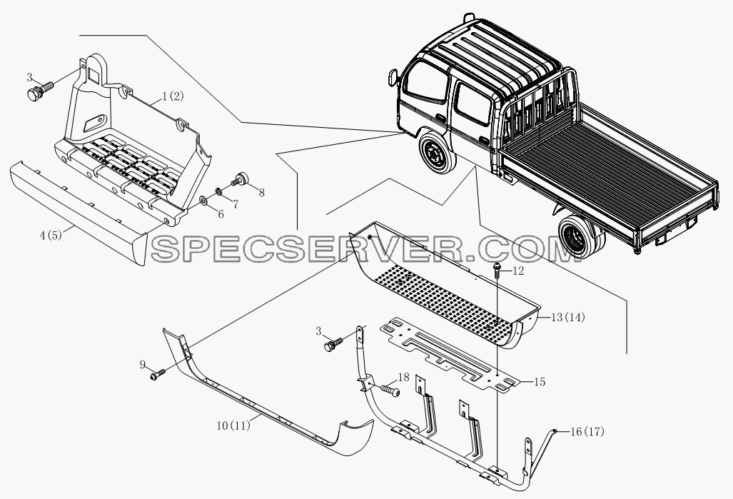 Подножка 1SB1808450102, 1SB1808450101 для BJ1039, BJ1049 (Aumark III) (список запасных частей)