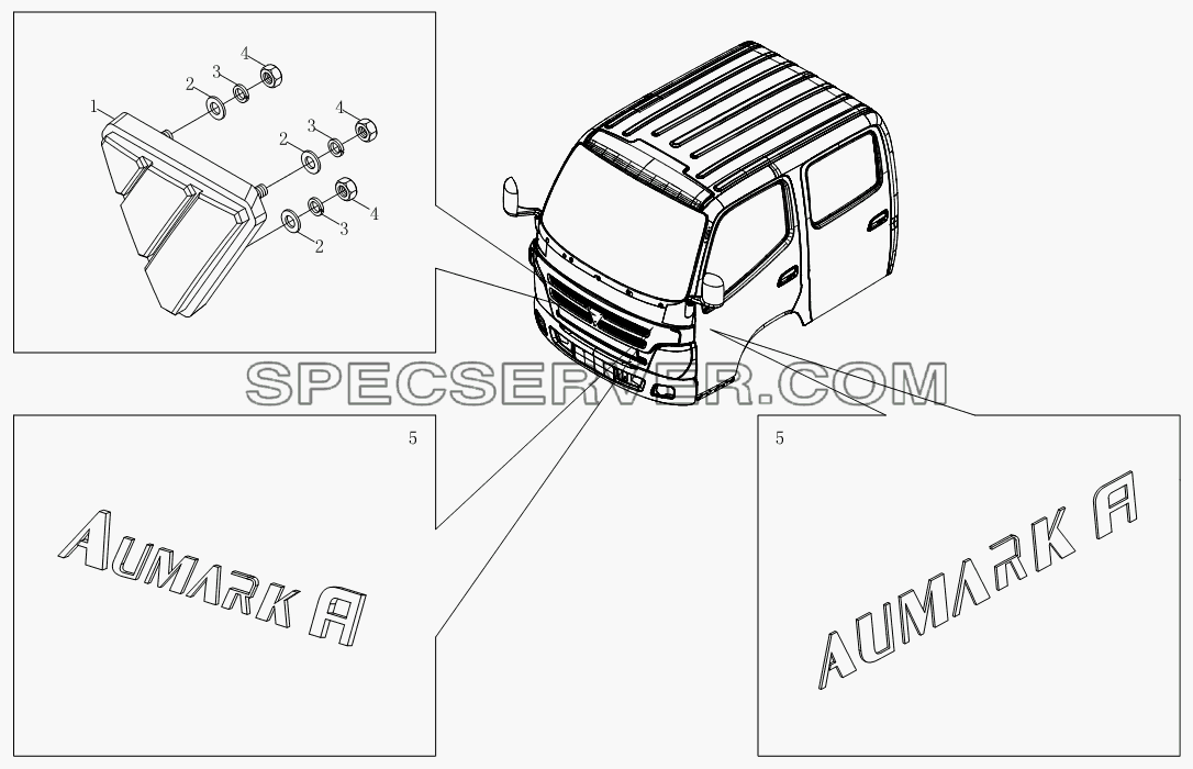 Внешняя упаковка кузова 1SB1805050120 для BJ1039, BJ1049 (Aumark III) (список запасных частей)