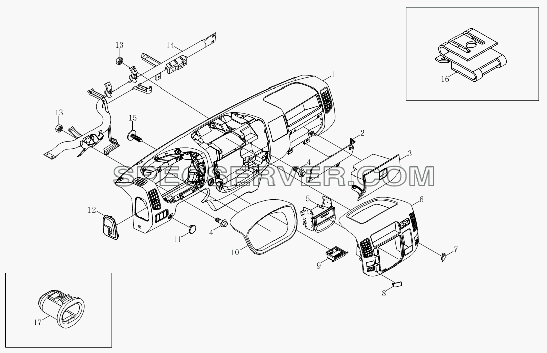 Приборная панель 1SB1805350101 для BJ1039, BJ1049 (Aumark III) (список запасных частей)