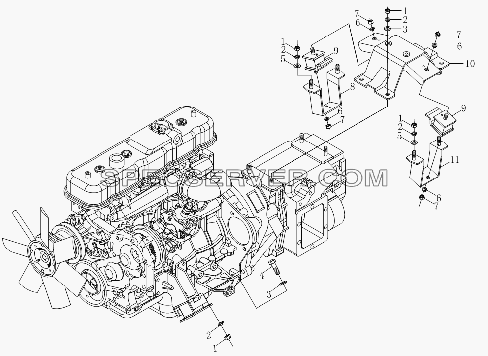 Подвеска силового комплекта 1S10391010104 для BJ1039, BJ1049 (Aumark III) (список запасных частей)