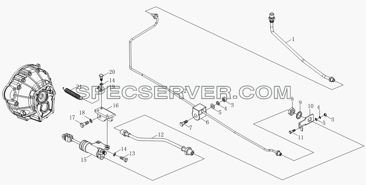 Механизм управления сцеплением 1S10391620115 для BJ1039, BJ1049 (Aumark III) (список запасных частей)