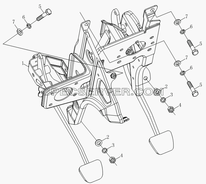 Подвеска педали 1S10493540102 для BJ1039, BJ1049 (Aumark III) (список запасных частей)