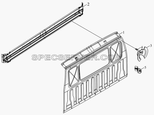 1SB1805000404, 1SB1805000405 Корпус кузова (сварочный комплект задней панели) для BJ1041, BJ1069 (Ollin) (список запасных частей)
