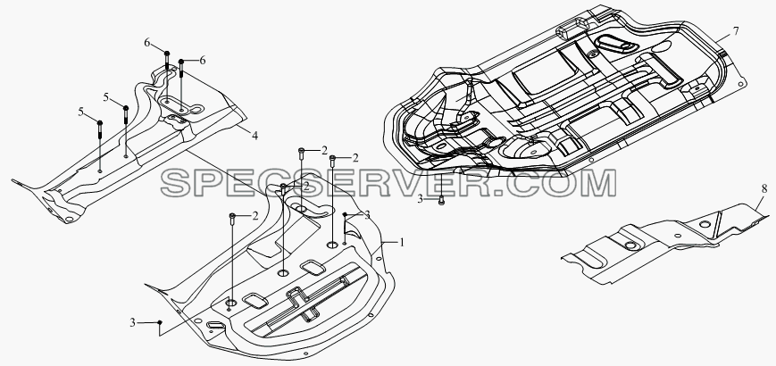 1SB1805000404 Корпус кузова (поддержанный кожух и капот двигателя в сборе) для BJ1041, BJ1069 (Ollin) (список запасных частей)
