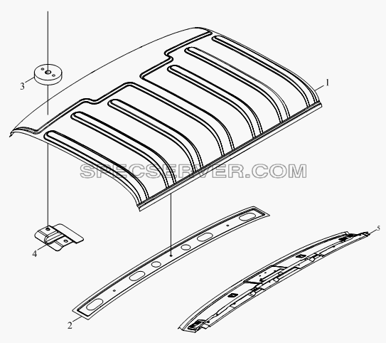 1SB2005000101 Корпус кузова (сварочный комплект верхней траверсы для переднего ветрового окна и верхней крышки) для BJ1041, BJ1069 (Ollin) (список запасных частей)
