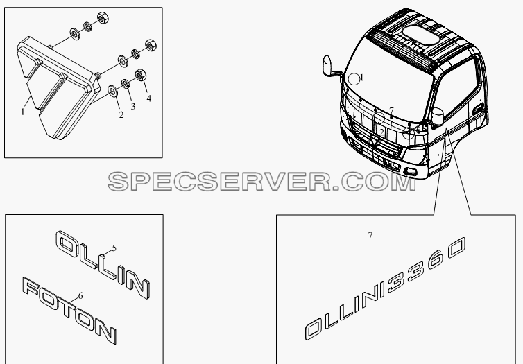 1SB1805050108 Наружная упаковка кузова для BJ1041, BJ1069 (Ollin) (список запасных частей)