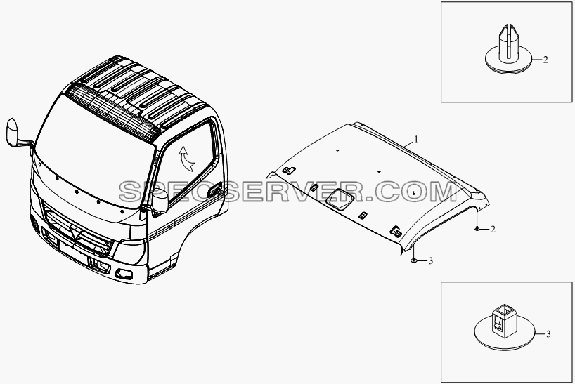 1SB1805720101 Агрегат верхней крышки для BJ1041, BJ1069 (Ollin) (список запасных частей)