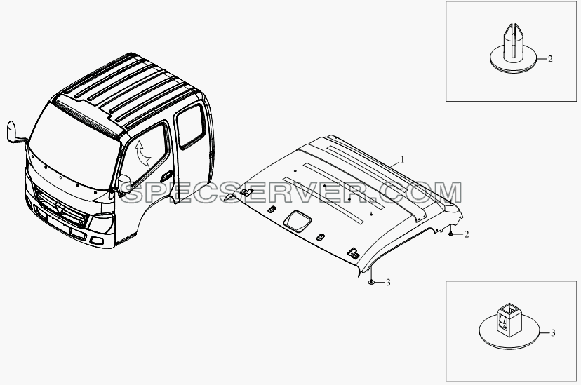 1SB2005720102 Агрегат верхней крышки для BJ1041, BJ1069 (Ollin) (список запасных частей)