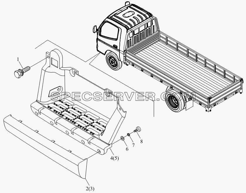1SB1808450101 Подножка для BJ1041, BJ1069 (Ollin) (список запасных частей)