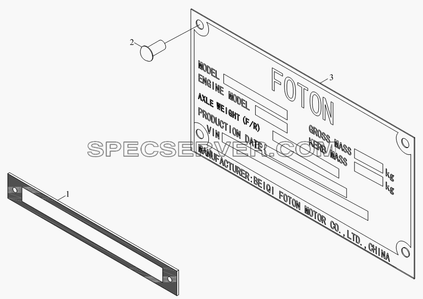 1S10693940132, 1S10693940133 Табличка для BJ1041, BJ1069 (Ollin) (список запасных частей)