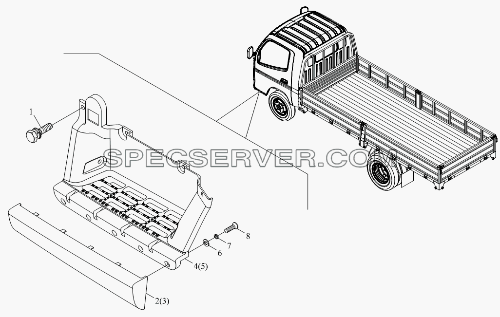 1SB2008450101 Подножка для BJ1041, BJ1069 (Ollin) (список запасных частей)