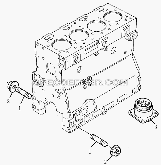 1S10691000145 Двигатель в сборе (крепление) для BJ1041, BJ1069 (Ollin) (список запасных частей)