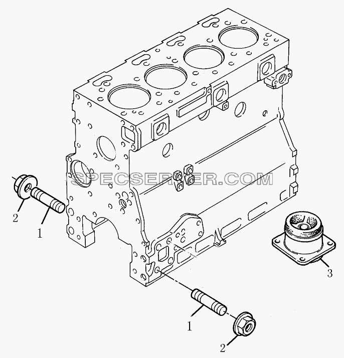 1S10411000101 Двигатель в сборе (крепление) для BJ1041, BJ1069 (Ollin) (список запасных частей)