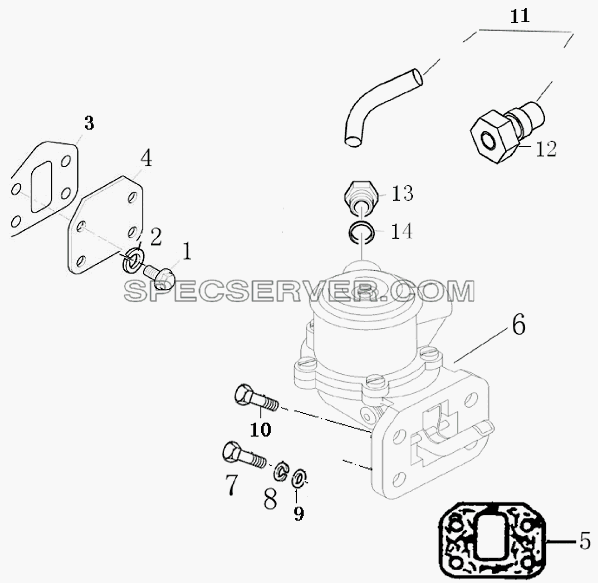 1S10411000101 Двигатель в сборе (насос с проходным поршнем) для BJ1041, BJ1069 (Ollin) (список запасных частей)