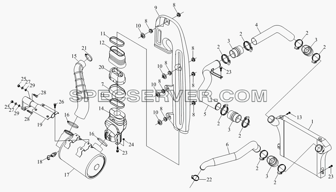 1S10411190103 Впускное устройство для BJ1041, BJ1069 (Ollin) (список запасных частей)