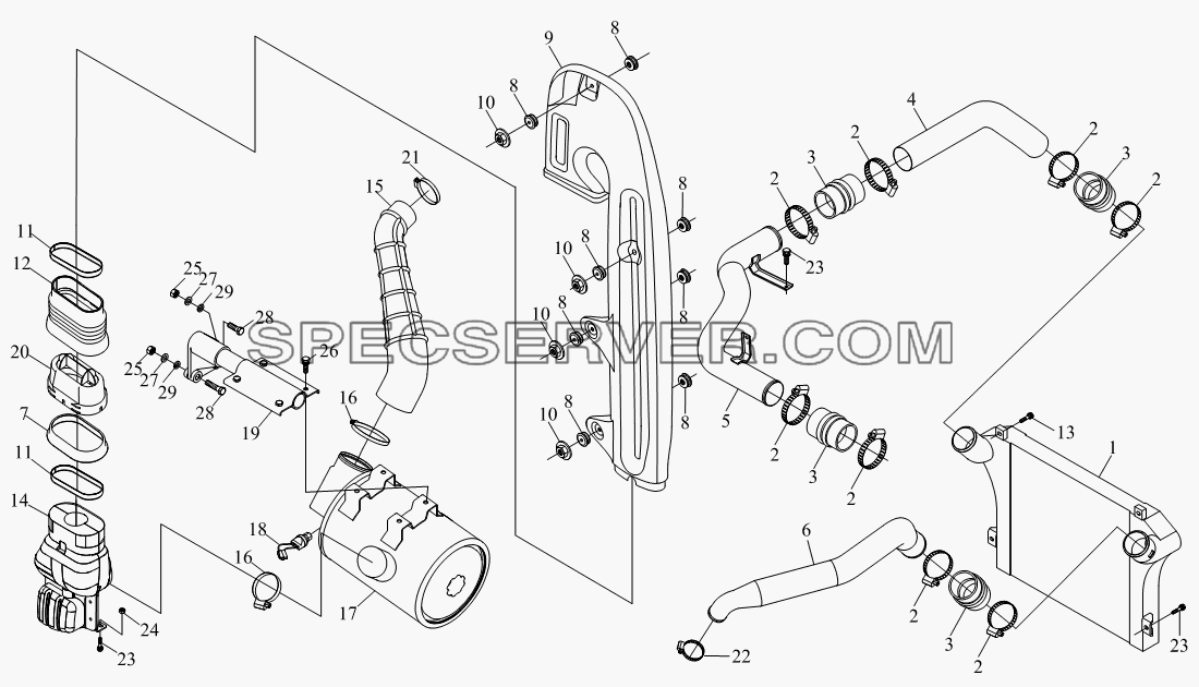 1S10411190104 Впускное устройство для BJ1041, BJ1069 (Ollin) (список запасных частей)