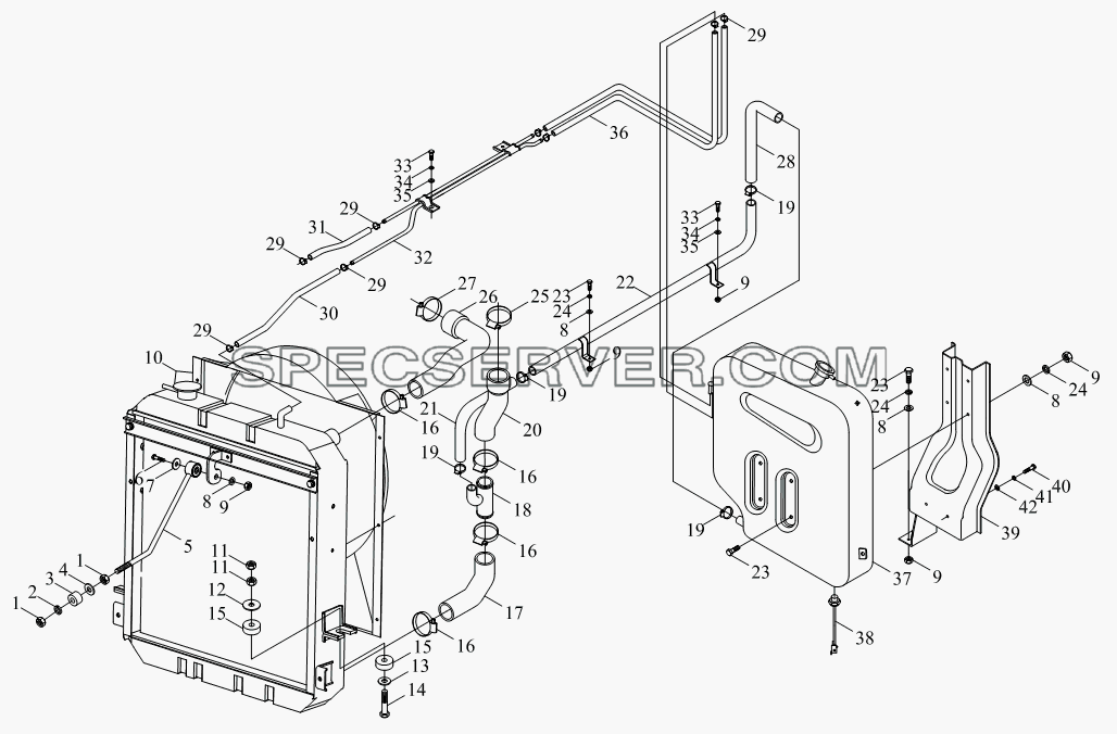 1S10591300101 Система охлаждения для BJ1041, BJ1069 (Ollin) (список запасных частей)