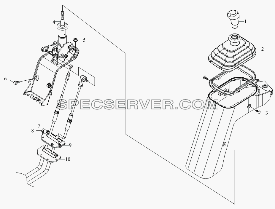 1S10691730103, 1S10491730115 Механизм управления переключения передач для BJ1041, BJ1069 (Ollin) (список запасных частей)