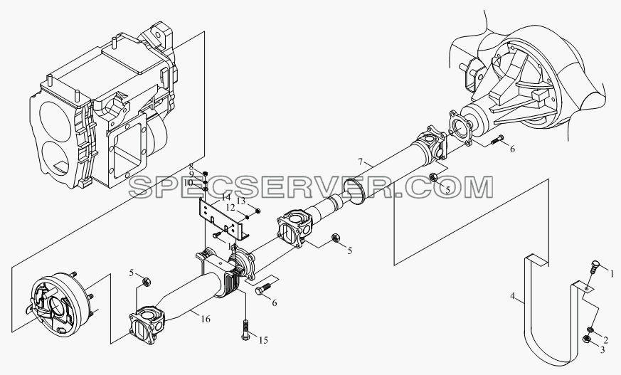 1S10592200101 Карданный вал для BJ1041, BJ1069 (Ollin) (список запасных частей)