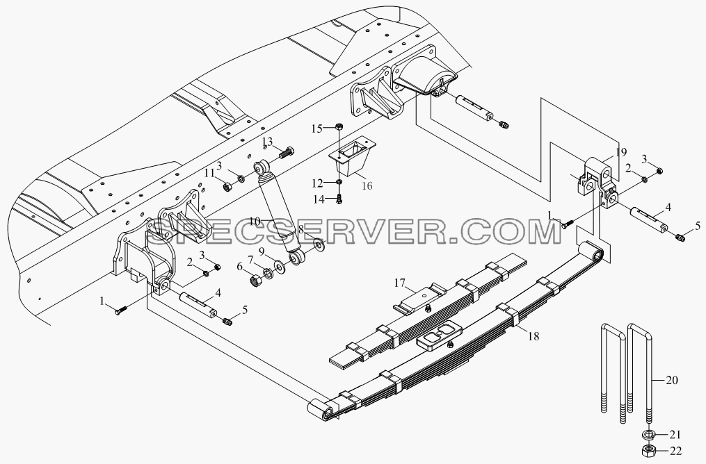 1S10592950102 Задняя подвеска для BJ1041, BJ1069 (Ollin) (список запасных частей)