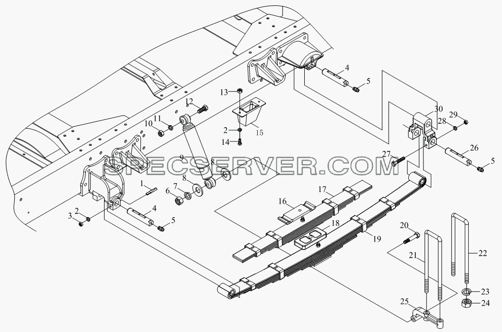 1S10692950102 Задняя подвеска для BJ1041, BJ1069 (Ollin) (список запасных частей)