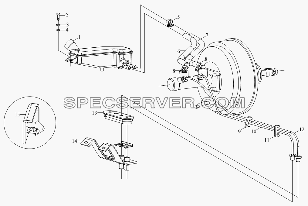 1S10503590101 Тормозная магистраль (кузов) для BJ1041, BJ1069 (Ollin) (список запасных частей)